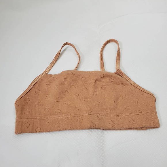 Hanes Girls Training Bra Size Medium Beginner Brown Tan - Picture 2 of 9